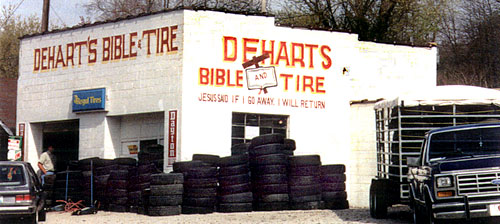 a Kentucky landmark — DeHart’s Bible & Tire